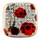 Red Flower Square Ceramic Cabinet Knob Online